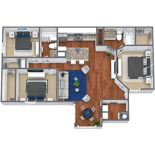 Floor plan 3 Bedroom + 3 Bath