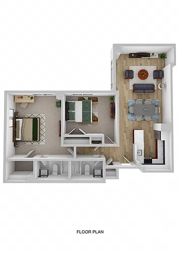 Floor plan 2 Bed 2 Bath