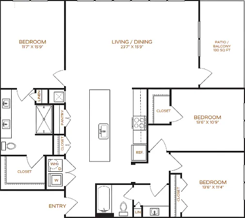 3 Bedroom | 2 Bathroom | 1545 Sq. Ft. | Income Restricted 3 Bedroom | 2 Bathroom | 1545 Sq. Ft. | Income Restricted