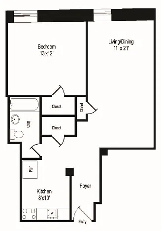 Floor plan 1 Bedroom