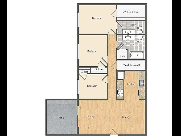 Explore the efficient design of this contemporary apartment, offering style and space. Explore the efficient design of this contemporary apartment, offering style and space.