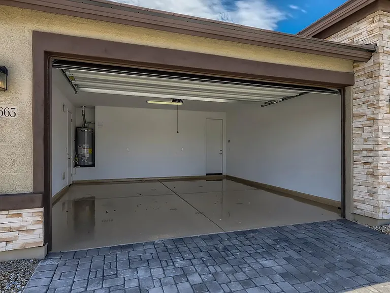 2 car garage +Epoxy floor