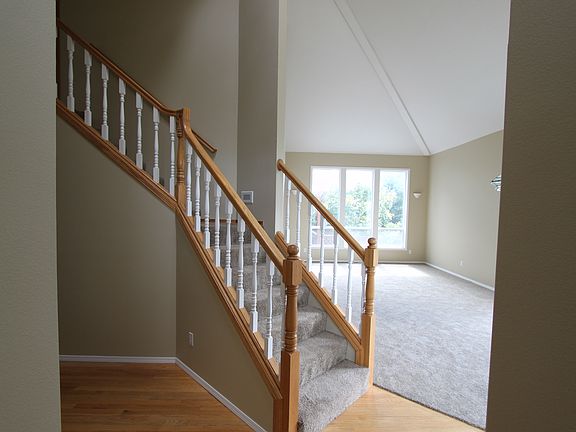 stairway and living room