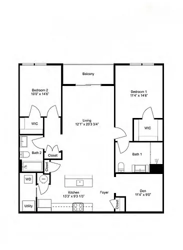 Floor plan B20-D 2Dx2