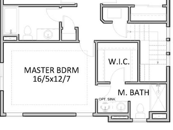 Upper floor with 3 bedrooms, 2 baths and laundry room.