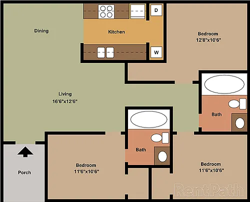Floor plan 3 Bedroom Apartment