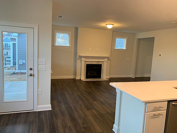 Looking from kitchen towards Living area/gas Fireplace