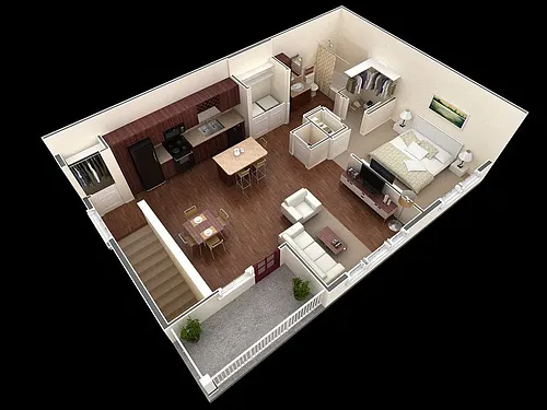 Floor plan 1x1 A2U