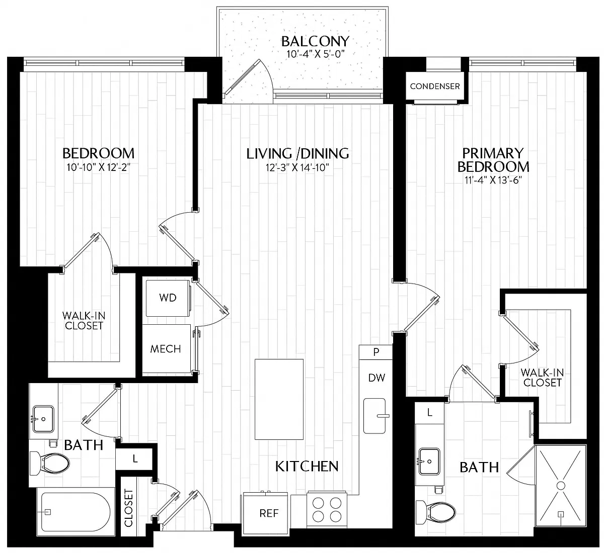 Floor plan 2 Bed/2 Bath-B2