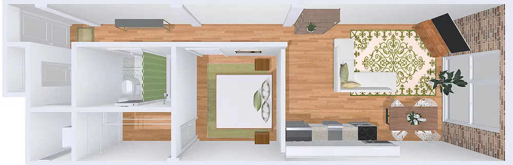 Floor plan 1bd/1b 8