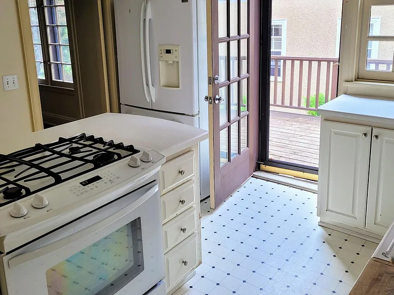 Kitchen with view to deck