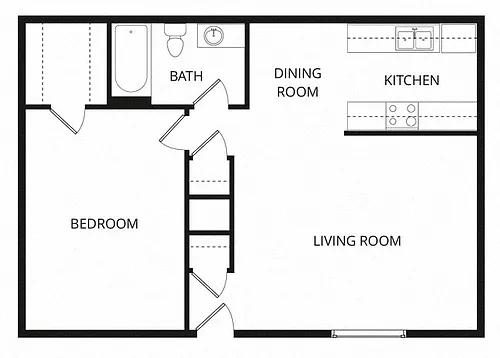 Floor plan 1 Bed 1 Bath