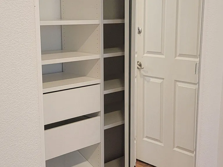 Closet with full length mirror