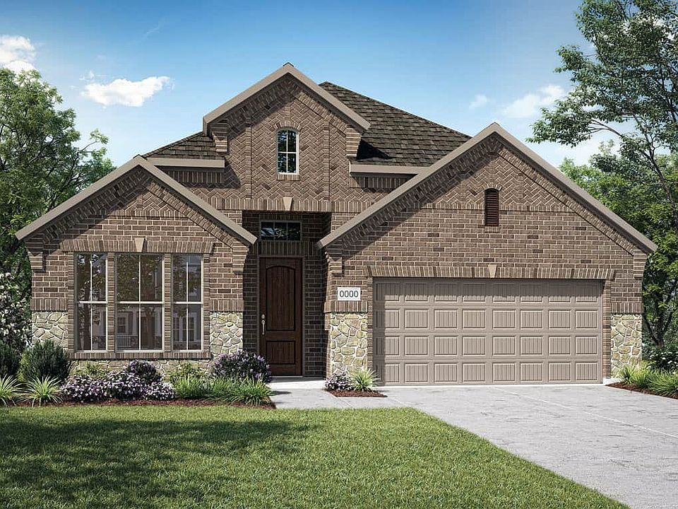 Elevation F is a brick and stone elevation with with herringbone brick feature at gables. Many desig
