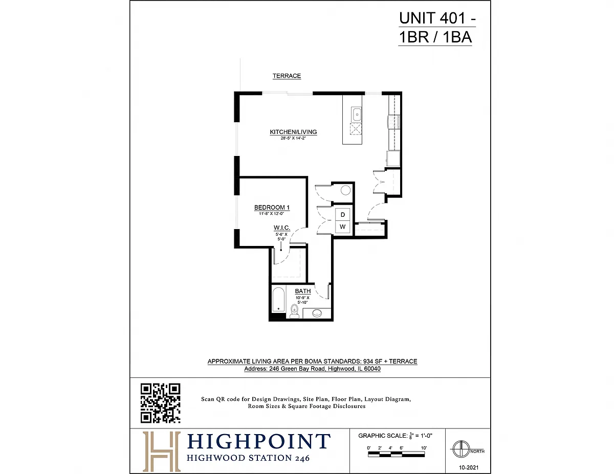 Floor plan 1 Bed 1 Bath