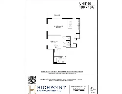 Floor plan 1 Bed 1 Bath