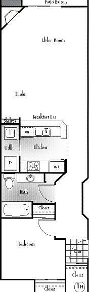 1x1 - J floor plan Novi at Queen Anne
