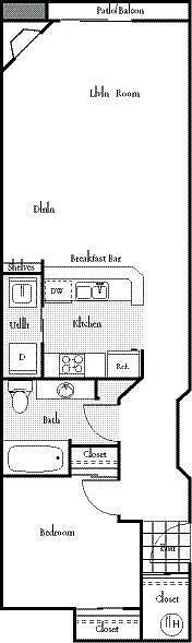 Floor plan 1X1 - J