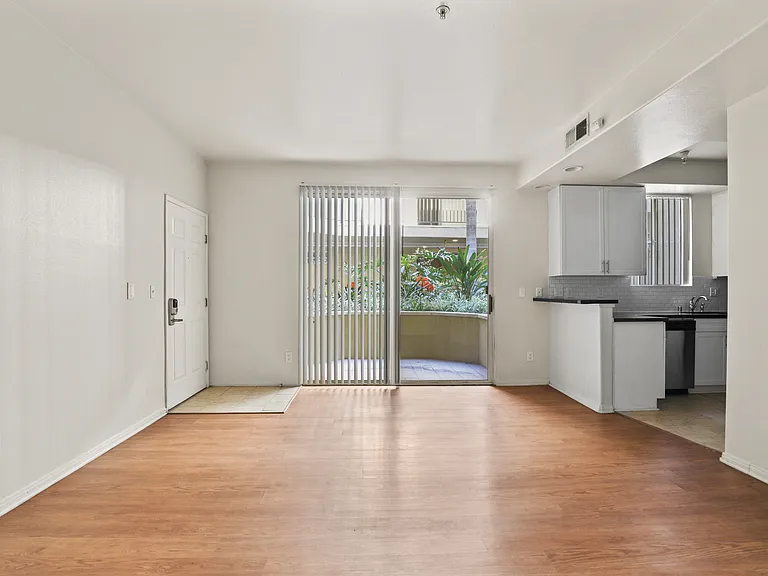 Studio Apartment with Vinyl Flooring, Kitchen, and Patio