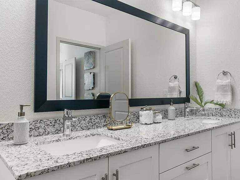 Experience luxury with this elegantly designed bathroom vanity, perfect for modern living.