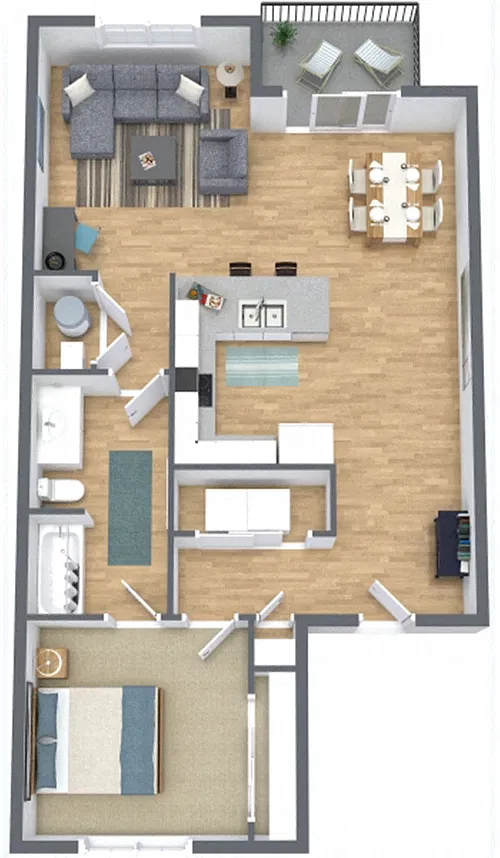 Floor plan 1 Bedroom 1 Bathroom