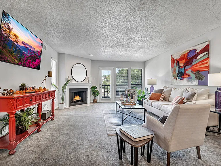 Welcoming Living Room at Las Colinas Heights, Irving