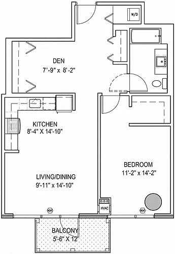 Floor plan One Bedroom With Den a5