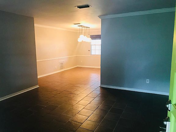 Front door through Living room to dining room 