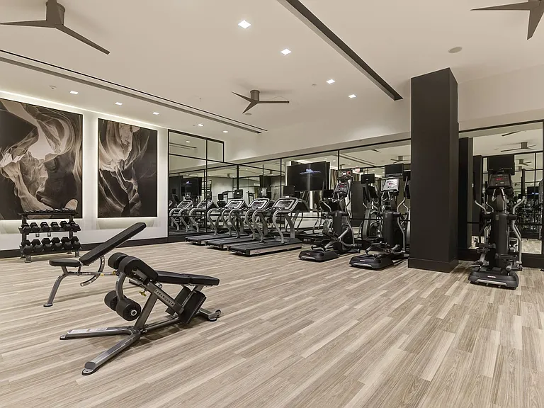 Fitness center with Peloton bikes