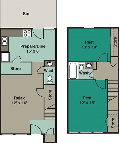 Floor Plan: Instead of the storage in the kitchen, there is