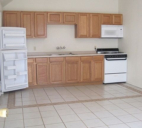 kitchen and living room space