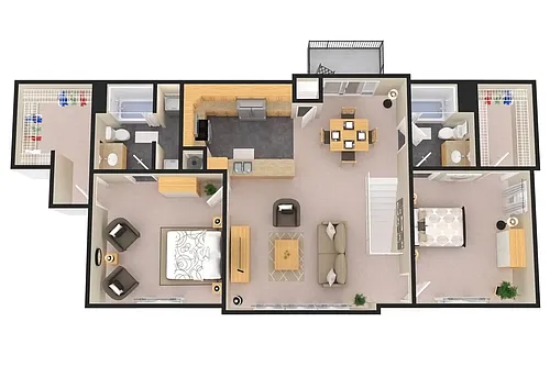 Floor plan 2 Bed Loft (+$125 Attached Garage)