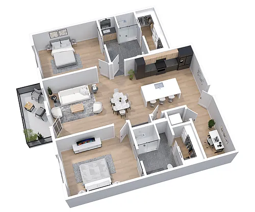 Floor plan 2-Bedroom, 2-Bath