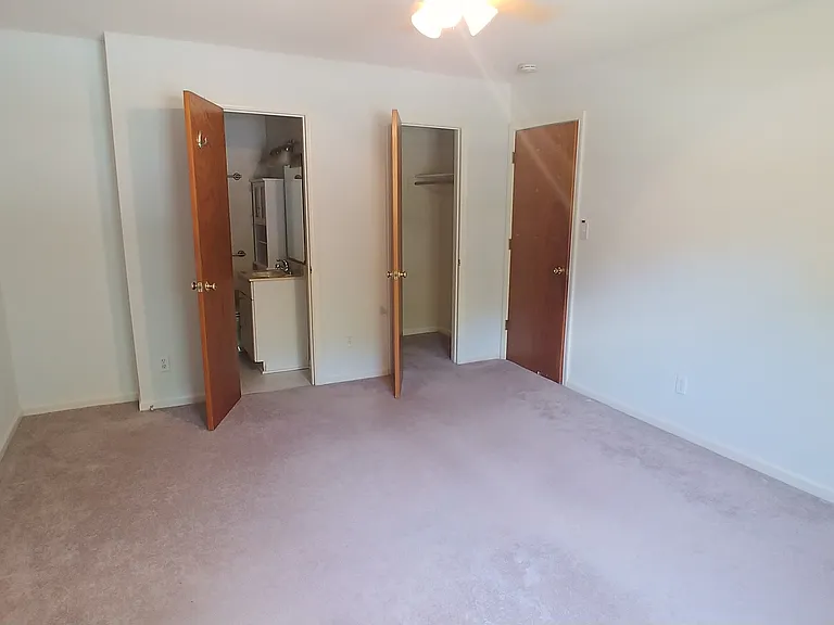 Primary bedroom closet + en suite bathroom