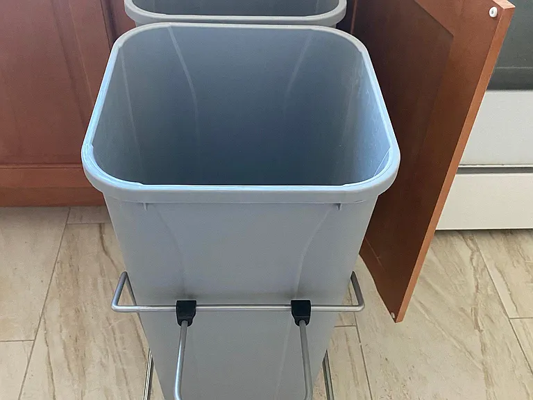 built in garbage and recycling bins