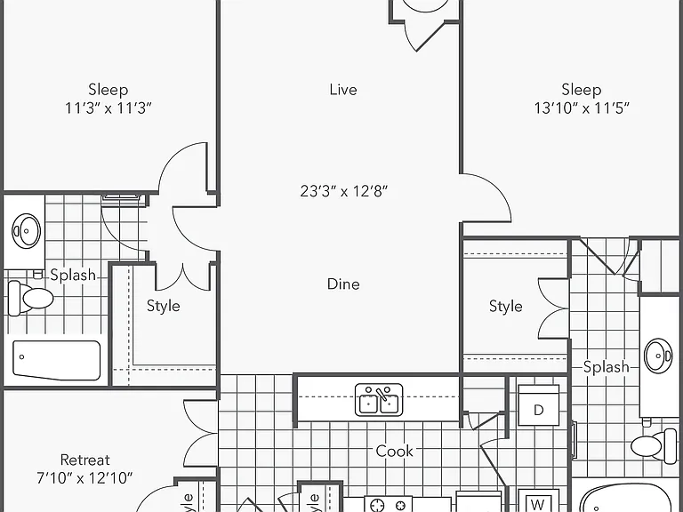 Nokomis | 2-Bedroom Floorplan Nokomis | 2-Bedroom Floorplan