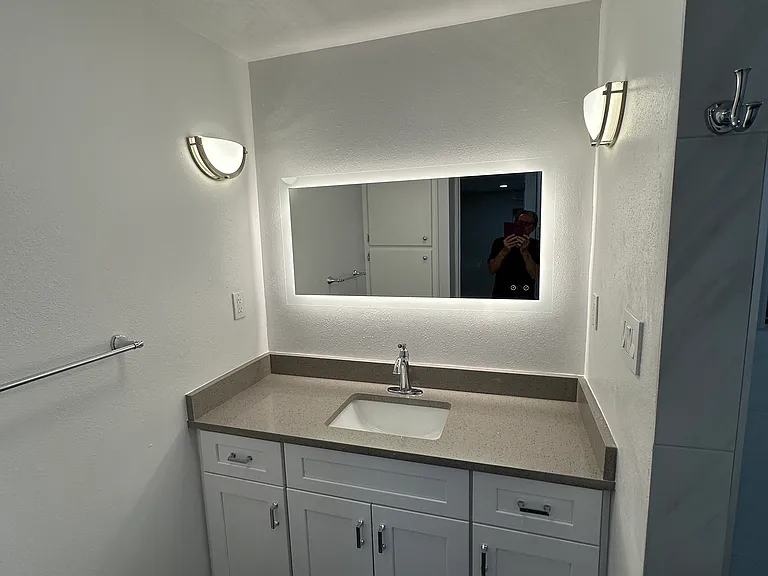 Bathroom sink and cabinets