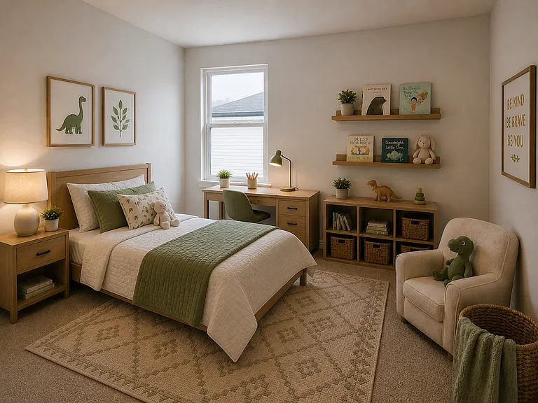 Bedroom 3, staged with AI