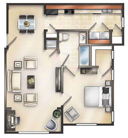 Floor plan The Chester with Sunroom