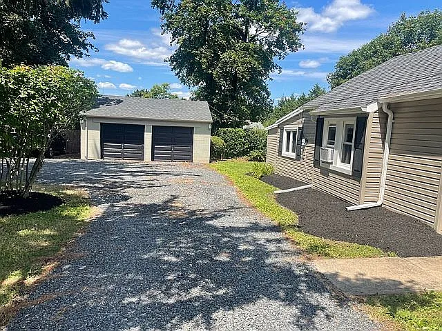 Driveway to Two car Garage