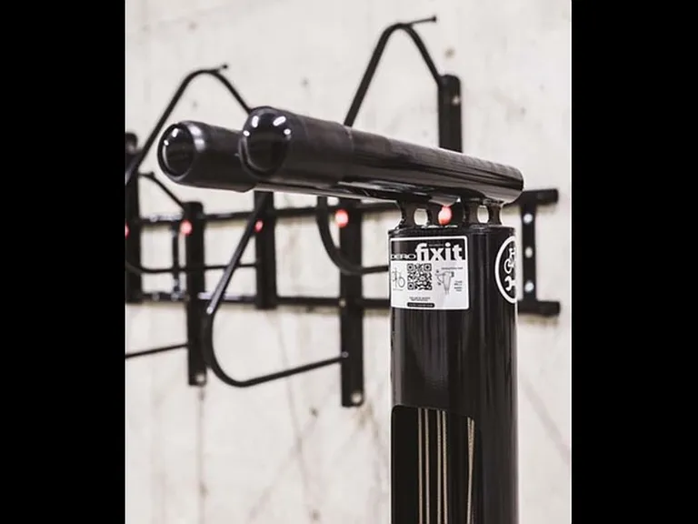 Bike fix-it station in the dedicated bike storage area