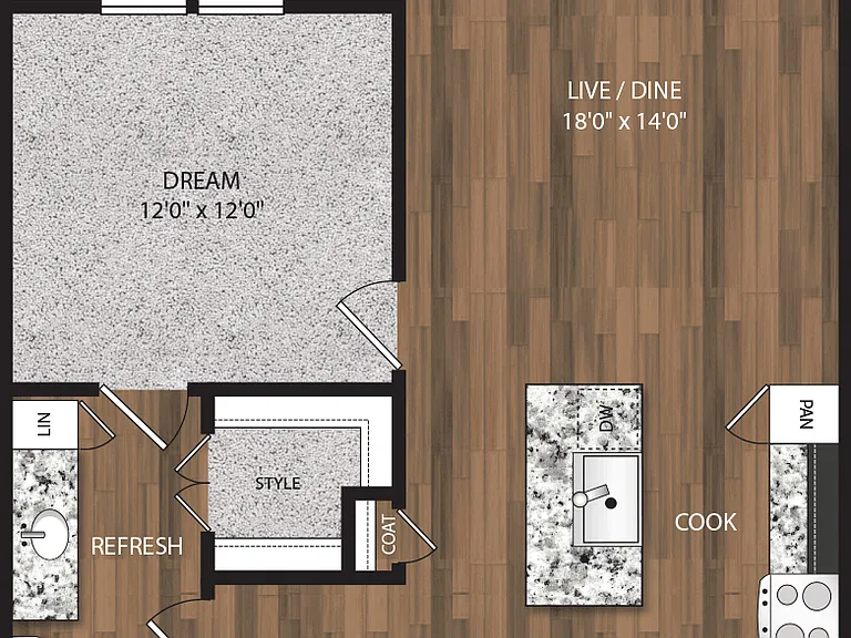 A1 | 1 bed/1 bath A1 | 1 bed/1 bath