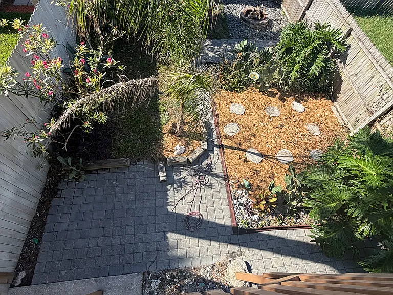 Backyard view from balcony