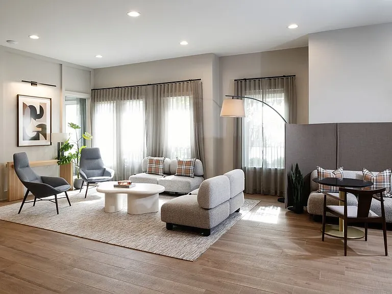 Lobby and leasing area with lounge seating
