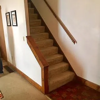 Stairs leading to 2nd floor (floor has been updated).