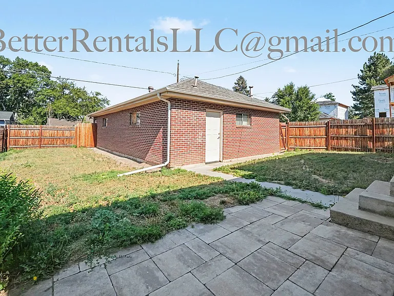 fully fenced backyard
