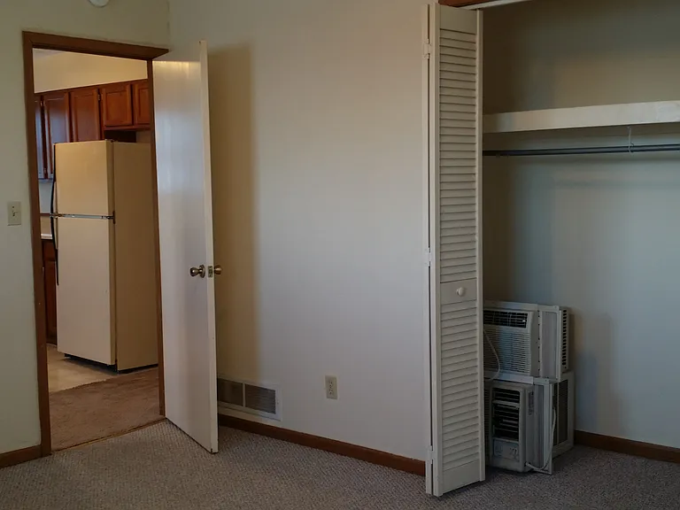 Bedroom with large double closest.