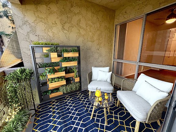 Covered Patio off Living Room - Virtually Staged