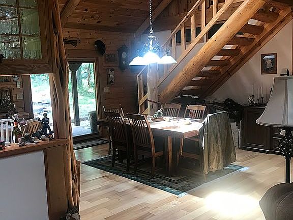 Dining Area and Log Stairs