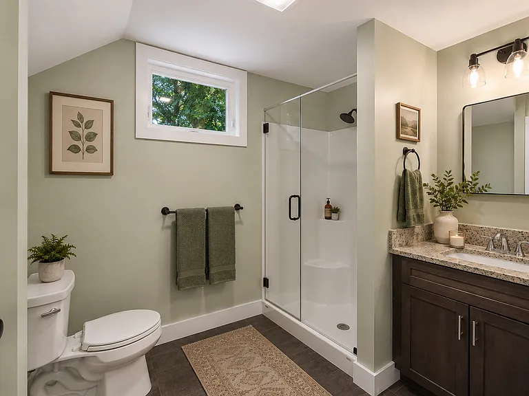MBR bath - walk in shower. not shown full size linen closet opposite the sink